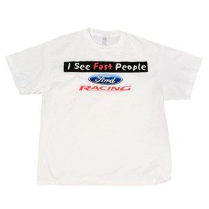 Ford Racing I See Fast People T-Shirt Large Short Sleeve Muscle Car Mustang